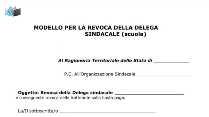 Modello di revoca sindacale